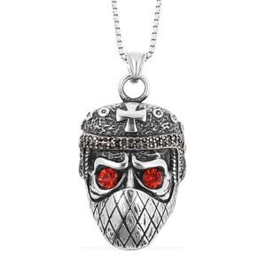 Muzzled Skull Pendant Necklace 24 Inch